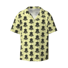 (Rorschach Test_2689) Men's Hawaiian Shirts Cuban Collar Vintage Bowling Short Sleeve Button Down Beach Shirt Casual Summer Vacation Wear Retro Tee