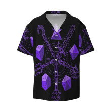 (Roleplayer - Choose Your Purple Weapon_5002) Men's Hawaiian Shirts Cuban Collar Vintage Bowling Short Sleeve Button Down Beach Shirt Casual Summer Vacation Wear Retro Tee