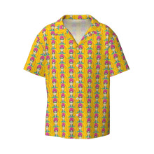(Saiki K_12215) Men's Hawaiian Shirts Cuban Collar Vintage Bowling Short Sleeve Button Down Beach Shirt Casual Summer Vacation Wear Retro Tee