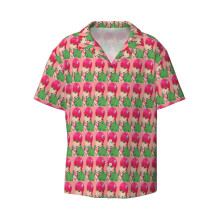 (Saiki K_12154) Men's Hawaiian Shirts Cuban Collar Vintage Bowling Short Sleeve Button Down Beach Shirt Casual Summer Vacation Wear Retro Tee