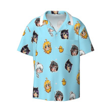 (RWBY Pattern_15135) Men's Hawaiian Shirts Cuban Collar Vintage Bowling Short Sleeve Button Down Beach Shirt Casual Summer Vacation Wear Retro Tee