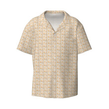 (Saltine Cracker_8357) Men's Hawaiian Shirts Cuban Collar Vintage Bowling Short Sleeve Button Down Beach Shirt Casual Summer Vacation Wear Retro Tee