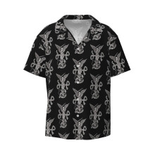 (Saint St Michael Catholic Archangel Angel Defender_11500) Men's Hawaiian Shirts Cuban Collar Vintage Bowling Short Sleeve Button Down Beach Shirt Casual Summer Vacation Wear Retro Tee
