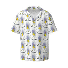 (Salty-Ass Bitch - Morton Salt Vintage Roller Derby Girl_3903) Men's Hawaiian Shirts Cuban Collar Vintage Bowling Short Sleeve Button Down Beach Shirt Casual Summer Vacation Wear Retro Tee