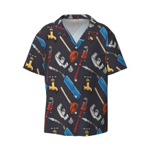 (Plumbing Tools And Parts Unique Pattern For Plumbers_11045) Men's Hawaiian Shirts Cuban Collar Vintage Bowling Short Sleeve Button Down Beach Shirt Casual Summer Vacation Wear Retro Tee