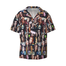 (Scully Collage_8113) Men's Hawaiian Shirts Cuban Collar Vintage Bowling Short Sleeve Button Down Beach Shirt Casual Summer Vacation Wear Retro Tee