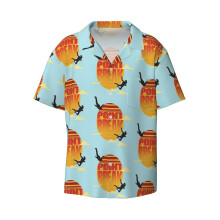 (Point Break Pure Adrenaline_9319) Men's Hawaiian Shirts Cuban Collar Vintage Bowling Short Sleeve Button Down Beach Shirt Casual Summer Vacation Wear Retro Tee