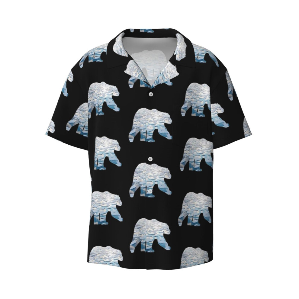 (Polar Bear_14869) Men's Hawaiian Shirts Cuban Collar Vintage Bowling Short Sleeve Button Down Beach Shirt Casual Summer Vacation Wear Retro Tee-image-OPC-PGMK7GY-NEW