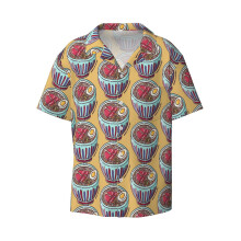 (Ponyo Ramen_7252) Men's Hawaiian Shirts Cuban Collar Vintage Bowling Short Sleeve Button Down Beach Shirt Casual Summer Vacation Wear Retro Tee
