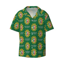 (POLIZEI HENGASCH_7201) Men's Hawaiian Shirts Cuban Collar Vintage Bowling Short Sleeve Button Down Beach Shirt Casual Summer Vacation Wear Retro Tee