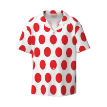 (Polka Dot (KOM Jersey)_5690) Men's Hawaiian Shirts Cuban Collar Vintage Bowling Short Sleeve Button Down Beach Shirt Casual Summer Vacation Wear Retro Tee