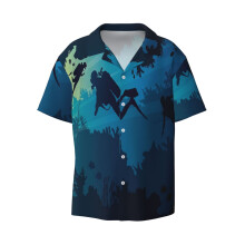 (Scuba Diving Pattern_7857) Men's Hawaiian Shirts Cuban Collar Vintage Bowling Short Sleeve Button Down Beach Shirt Casual Summer Vacation Wear Retro Tee