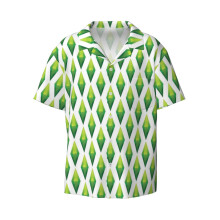 (Plumbob - The Sims_3736) Men's Hawaiian Shirts Cuban Collar Vintage Bowling Short Sleeve Button Down Beach Shirt Casual Summer Vacation Wear Retro Tee