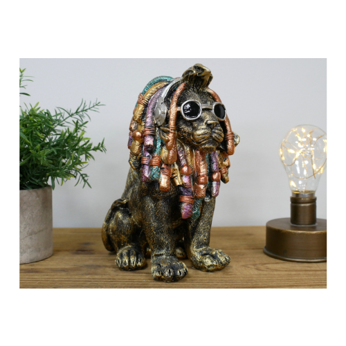Cool Reggae Lion with Colourful Dreads | Decorative Ornament 1