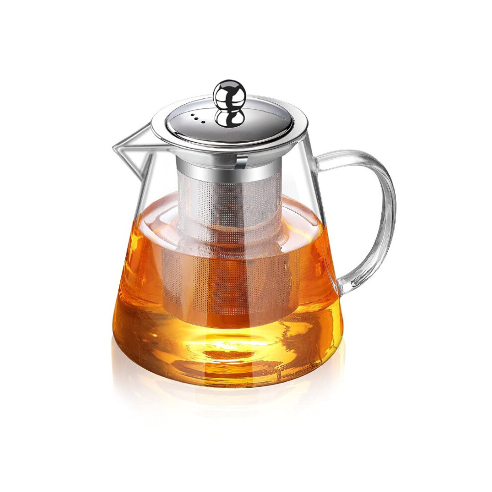 Glass Teapot with Infuser Tea Pot 32oz/43oz Tea Kettle Stovetop Safe B