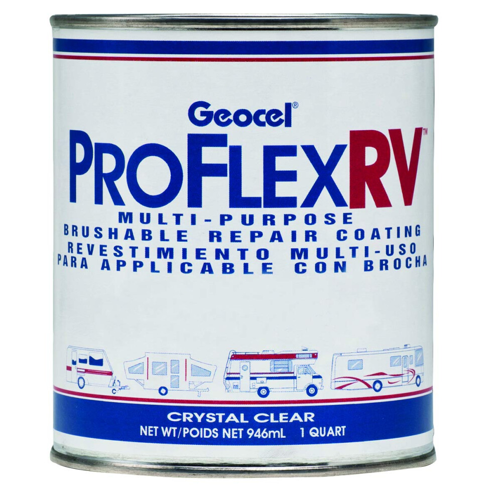 Geocel Proflex RV Multi-Purpose Rubber Repair Coating, Standard, Clear, Industrial, 12.7x13.97x12.7 cm, 4.88x4.25x4.25 inches, Water Resistant, Paste