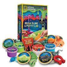 Kit National Geographic Mega Slime & Petty Lab - 4 melme e 4 putties tra cui Magnetic for Boys & Girls Sensory Toy & Science Kit (Amazon Exclusive)