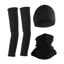 UV Protection Neck Gaiter Face Cover Ice Silk Cooling Arm Sleeves Skull Cap Set for Women Men Cycling Hiking
