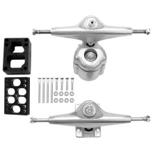 Land Surfing Skateboard Trucks for S6 Red Spring Bridge Surfskate Adapter, Silver Gasket Set