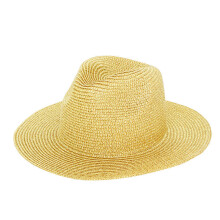 (Gold) Colored Plain Straw Hat Outdoor Wide Brim Sun Hats Uv Outings Protection Casual