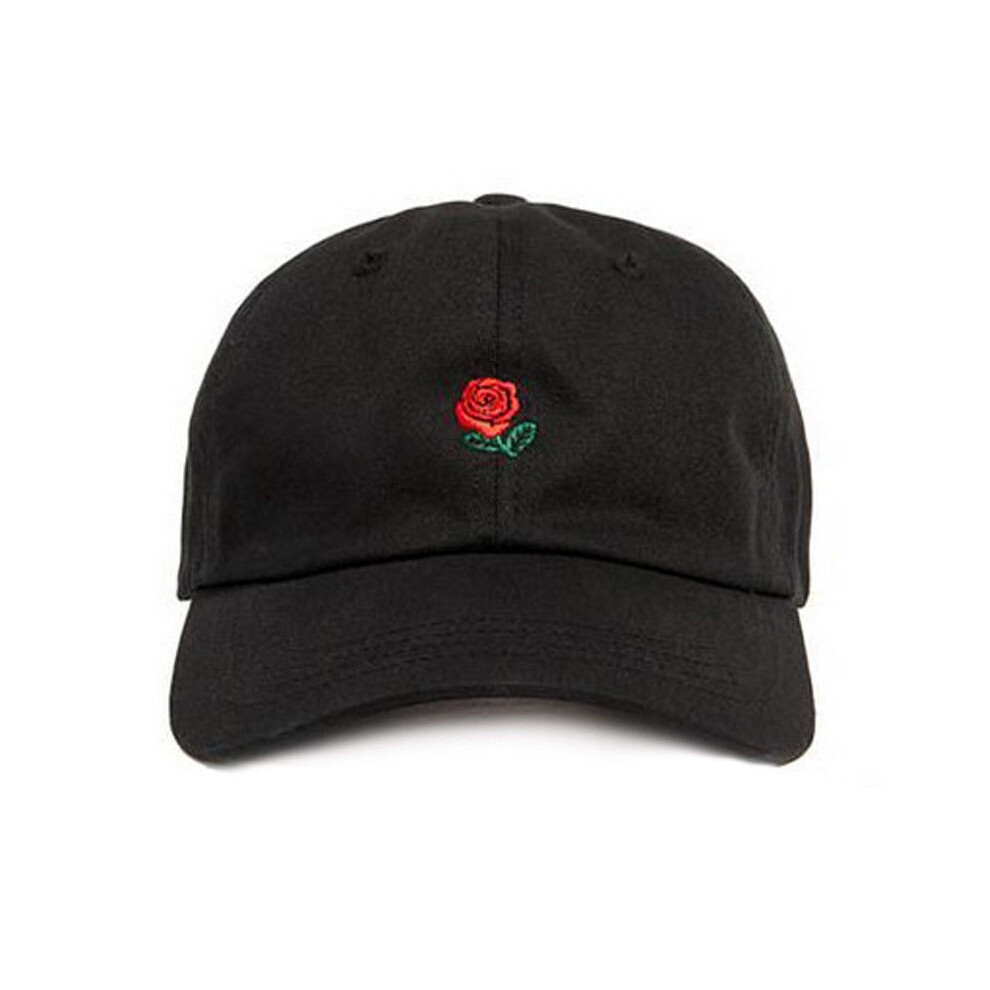 (Black) New Hundreds The Dad Hat Flower Rose Embroidered Snapback Baseball Cap Hat Visor Black
