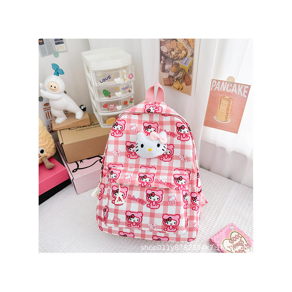(Kitty) Cartoon Sanrio Backpack Childrens Printed Backpack Cuteversatile Fun Travel