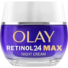 Olay Retinol 24 MAX Night Cream Face Moisturiser, Skincare with Antioxidant Vitamin E, 40% Glycerin Overnight Anti Agin