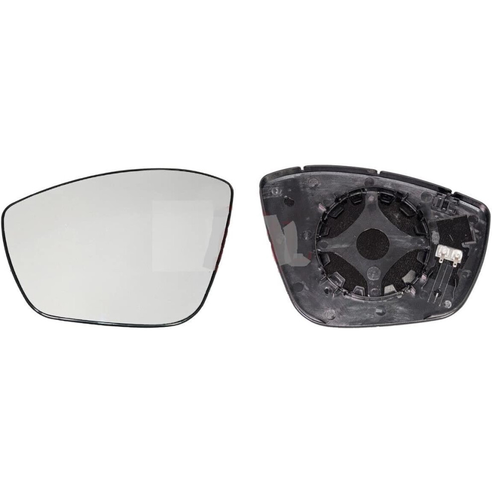 Fits In Peu-Geot 208 2012 To 2019 Door Wing Mirror Glass Heated With Base Plate Left Passenger Side 90609329