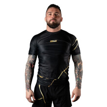 (Large) Scramble Kintsugi Short Sleeve Rash Guard - Black