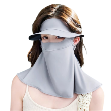 Temperament Grey Sun Protection Mask Full Face Ice Silk Anti-UV Cycling Αναπνεύσιμο αντηλιακό