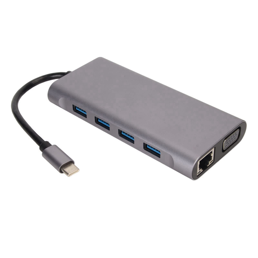 Usb C Hub Adapter With 4K Hd,Vga,Usb 3.0,100Mbps Rj45 Ethernet,87W Pd For Mini, Pro, Pro 4851005109665