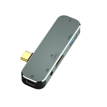 Υπολογιστής υπολογιστή Type-C Extension Hub 5 in 1 3,55mm Jack PD100W USB3.0/USB3.1 -Συμβατό USB Extender YX04-X5