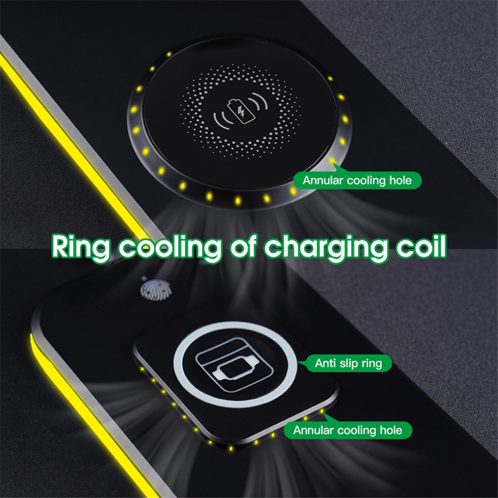 3-In-1 Magnetic Wireless Charging Mouse Pad Office Desk Luminous Gaming Mousepad 4851005115918