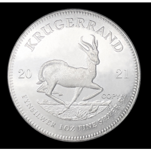 Krugerrand 2021 silver-plated coin 1oz Silver South Africa 1 Rand Springbok