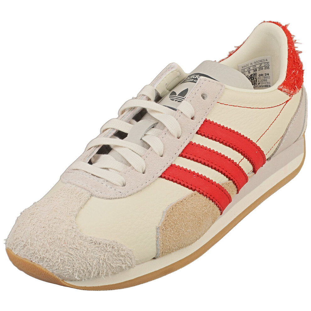 Adidas (5) Country Og Womens Fashion Trainers In Off White Red