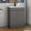600mm Matte Grey Bathroom Vanity Unit with Extra-Deep Ceramic Basin | 2 Soft-Close Doors | Freestanding 1