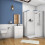 600mm Free Standing 2 Doors Bathroom Vanity Unit with Ceramic Basin,Matte White - Mid-edge Ceramic Basin 3