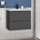 600mm Modern Storage Vanity Unit Ceramic Basin Wall Hung with 2 Soft Closing Drawers Gloss Grey 1