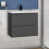 600mm Modern Storage Vanity Unit Basin Wall Hung with 2 Soft Closing Drawers Gloss Grey 1