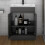 600mm Floor Standing 2 Doors Bathroom Vanity Unit with Thick Ceramic Basin,Gloss Grey - Ceramic Basin 2