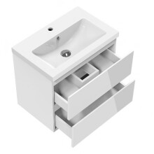 White Vanity Unit with Ceramic Basin Sink Bathroom Furniture 500mm Wall Hung Gloss