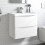 600mm Gloss White Wall Hung Bathroom Vanity Unit with 2 Drawers & Basin | Space-Saving Modern Design | Soft-Close | Handleless 1