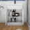 600mm Free Standing 2 Doors Bathroom Vanity Unit with Thick Ceramic Basin,Gloss White - Ceramic Basin 2