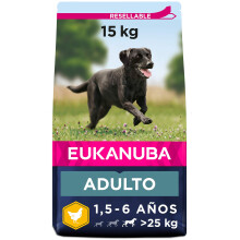Eukanuba Alimento seco para perros adultos de razas grandes con pollo 15 kg