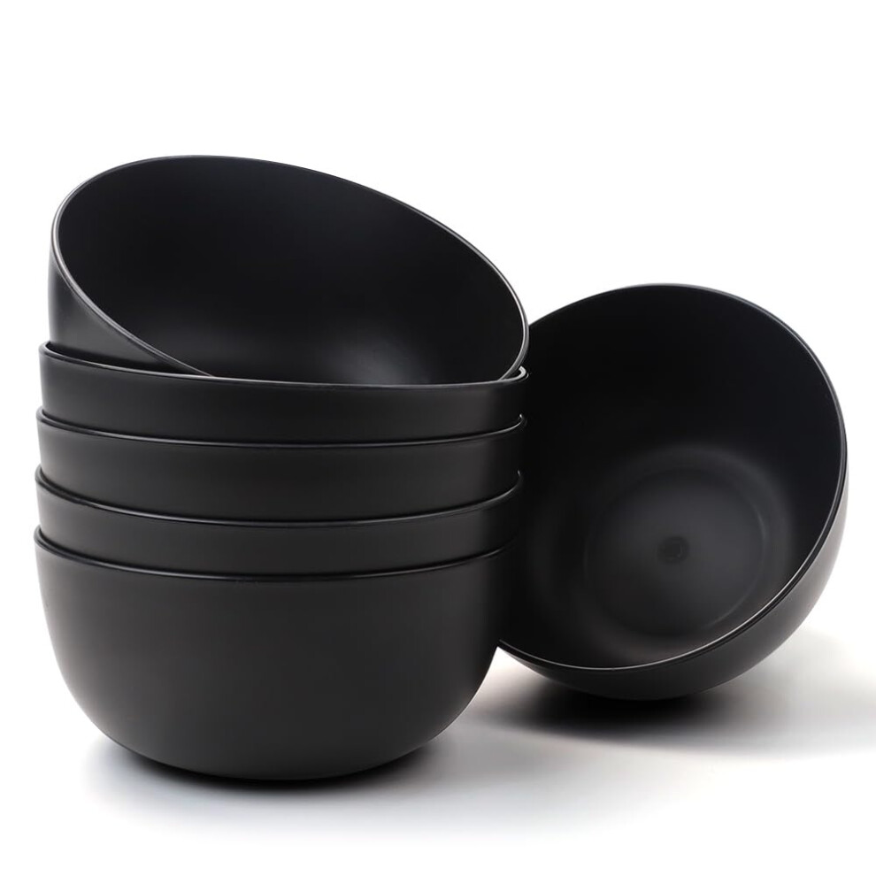 Bugucat Cereal Bowls 6 Pcs 1400Ml, Soup Bowls Large Capacity Plastic Salad Bowls, Breakfast Bowls For Soup Ramen Salad, Unbreakable Pasta Bowls Grain