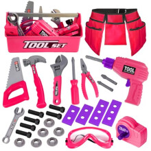 LOYO Kids Tool Set - 30Pcs Pretend Play Tool Toys with Kids Tool Belt, Electric Toy Drill, Construction Tool Box Kit Kids Toys Gift for Girl Boys Age