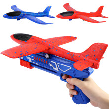 Glider Planes Launcher Toy, Airplane Throwing Foam Aeroplanes with Catapult Gun, Outdoor Garden Activities Toys Games Birthday Present Gift for Kids