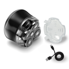 Maxilisse Head Shaver – 5D Floating Rotary Blades, IPX7 Waterproof, USB Rechargeable, Detachable Head, Travel-Ready