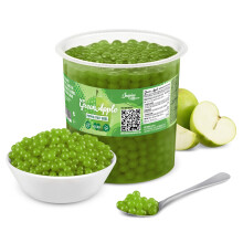 The Inspire Food Company Popping Boba Pearls for Bubble Tea - 3.2KG | Green Apple | Bursting Pearls Bubble | Real Fruit Juice For Shakes, Smoothie |