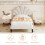 (3ft Single, Beige) Double Upholstered Velvet Bed 6